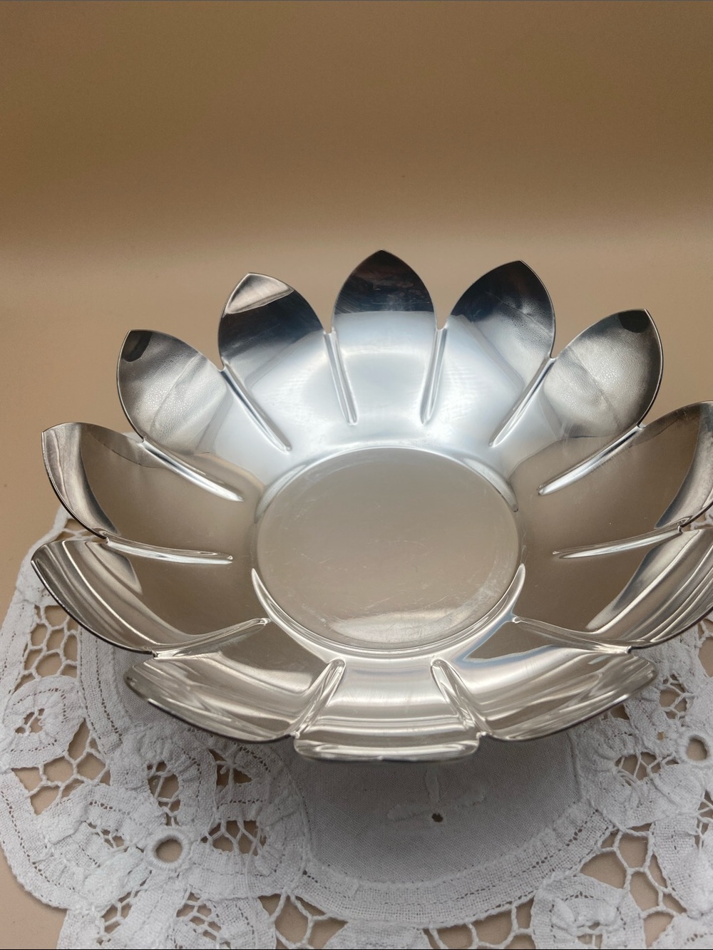 Vintage Reed & Barton Silver Plate 3 Piece Lotus Flower with Frog Bowl - Picture 11 of 13